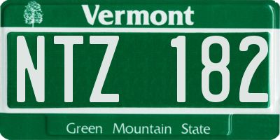 VT license plate NTZ182