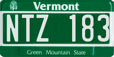 VT license plate NTZ183