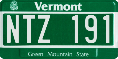 VT license plate NTZ191