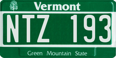 VT license plate NTZ193