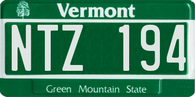 VT license plate NTZ194