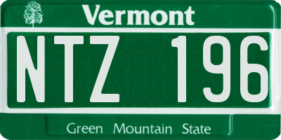 VT license plate NTZ196