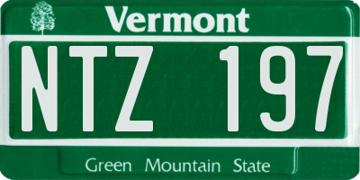 VT license plate NTZ197