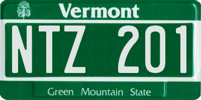 VT license plate NTZ201