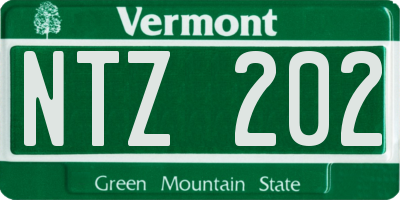 VT license plate NTZ202