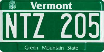 VT license plate NTZ205
