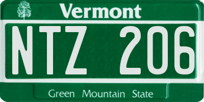 VT license plate NTZ206