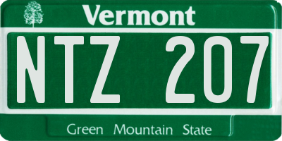 VT license plate NTZ207