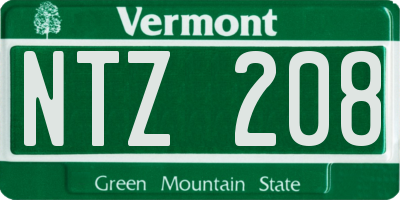 VT license plate NTZ208