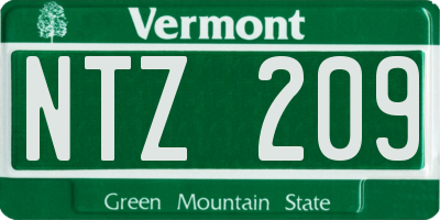 VT license plate NTZ209