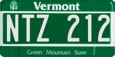 VT license plate NTZ212