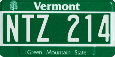 VT license plate NTZ214