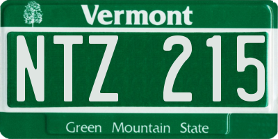 VT license plate NTZ215
