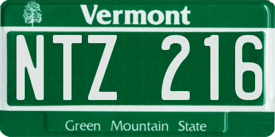 VT license plate NTZ216