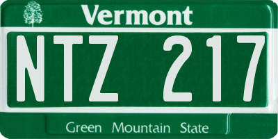VT license plate NTZ217