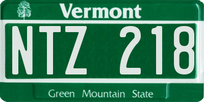 VT license plate NTZ218