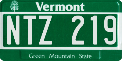 VT license plate NTZ219