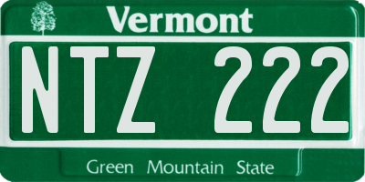VT license plate NTZ222