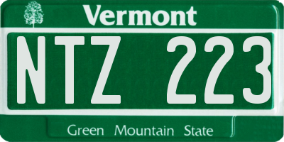 VT license plate NTZ223