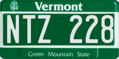 VT license plate NTZ228