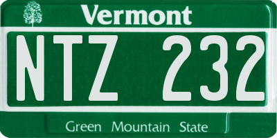 VT license plate NTZ232