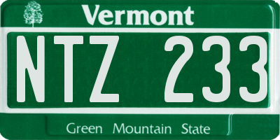 VT license plate NTZ233