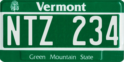 VT license plate NTZ234