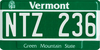 VT license plate NTZ236