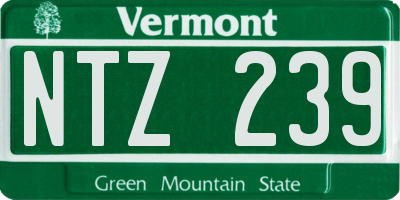 VT license plate NTZ239
