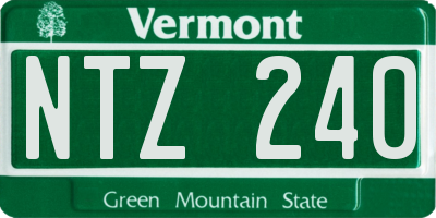 VT license plate NTZ240