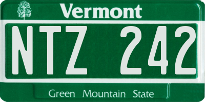 VT license plate NTZ242