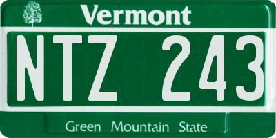 VT license plate NTZ243