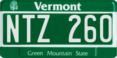 VT license plate NTZ260