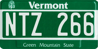 VT license plate NTZ266