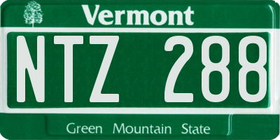 VT license plate NTZ288
