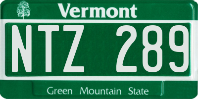 VT license plate NTZ289