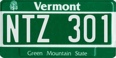 VT license plate NTZ301
