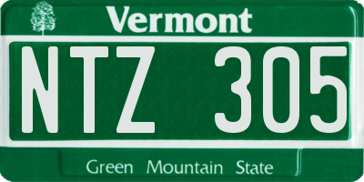 VT license plate NTZ305