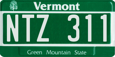 VT license plate NTZ311