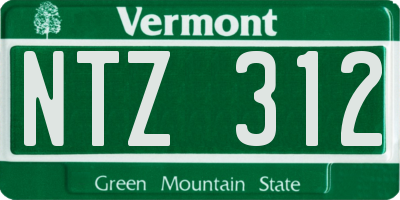 VT license plate NTZ312
