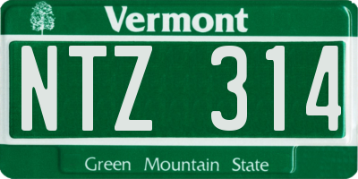 VT license plate NTZ314