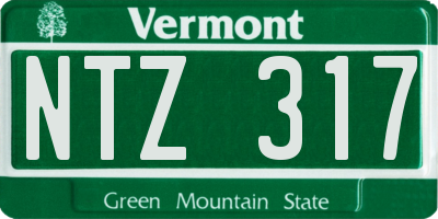 VT license plate NTZ317