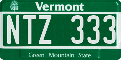 VT license plate NTZ333