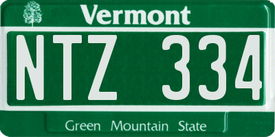 VT license plate NTZ334