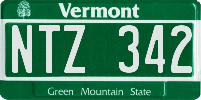 VT license plate NTZ342