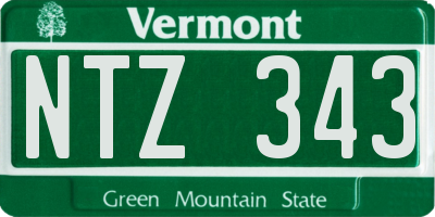 VT license plate NTZ343
