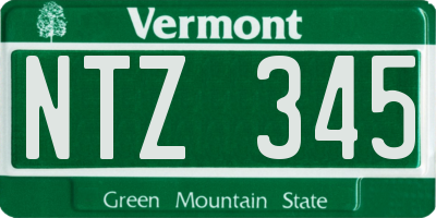 VT license plate NTZ345