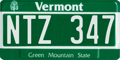 VT license plate NTZ347