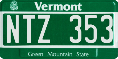 VT license plate NTZ353