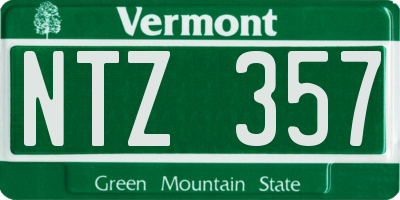 VT license plate NTZ357